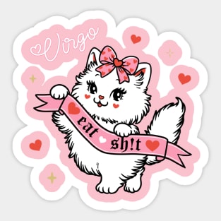 Virgo Sassy Valentines Kitty Sticker